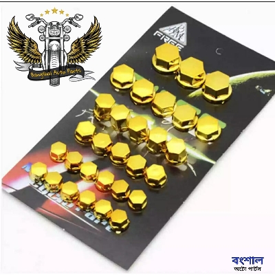 Picture of Golden 30Pcs Universal Motorcycle Screw Nut Bolt Cap Cover Kit/ Nut cover / Motorcycle Modification Accessories Head Screw Cover
