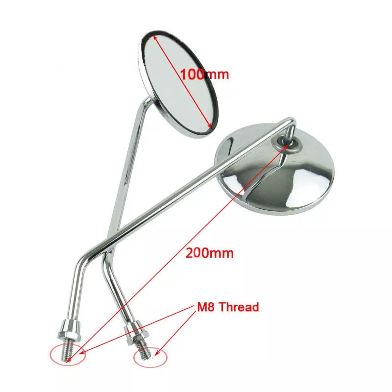 Picture of Looking Glass For Motorcycle Handlebar Looking Glass Set Most Bike 2Pcs Small Nut - Looking Glass For Bike