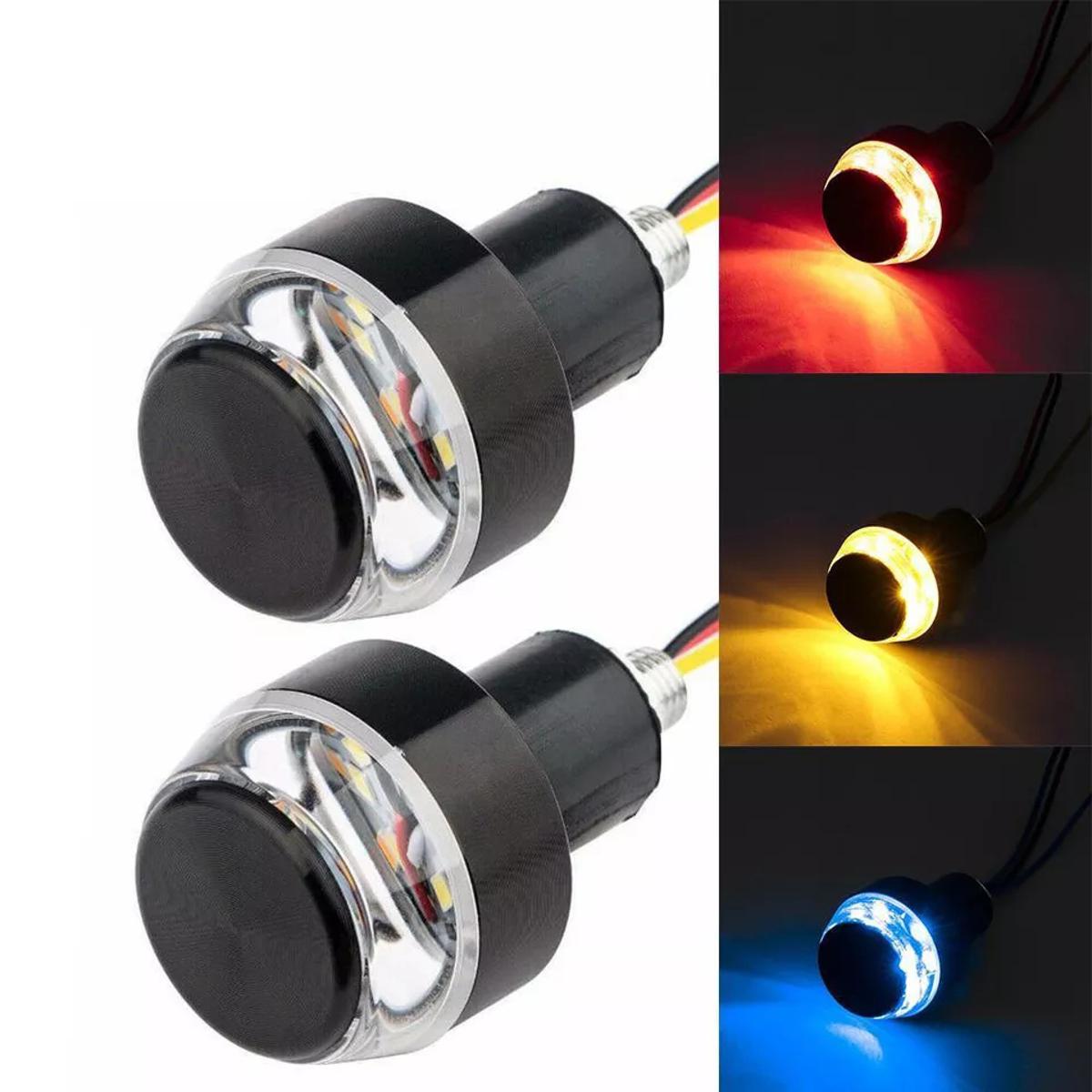 Picture of Motorcycle Turn Signal Light Bike handle End LED Handlebar light