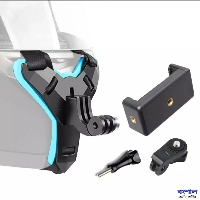 Picture of Helmet Chin Mobile Mount with Phone holder for Motorcycle. Helmet Stand for Action Camera and Phone