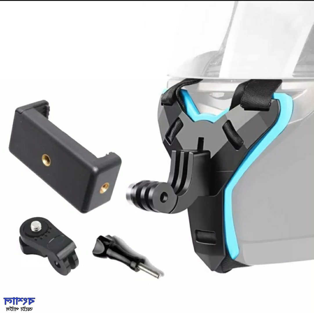 Picture of Helmet Chin Mobile Mount with Phone holder for Motorcycle. Helmet Stand for Action Camera and Phone