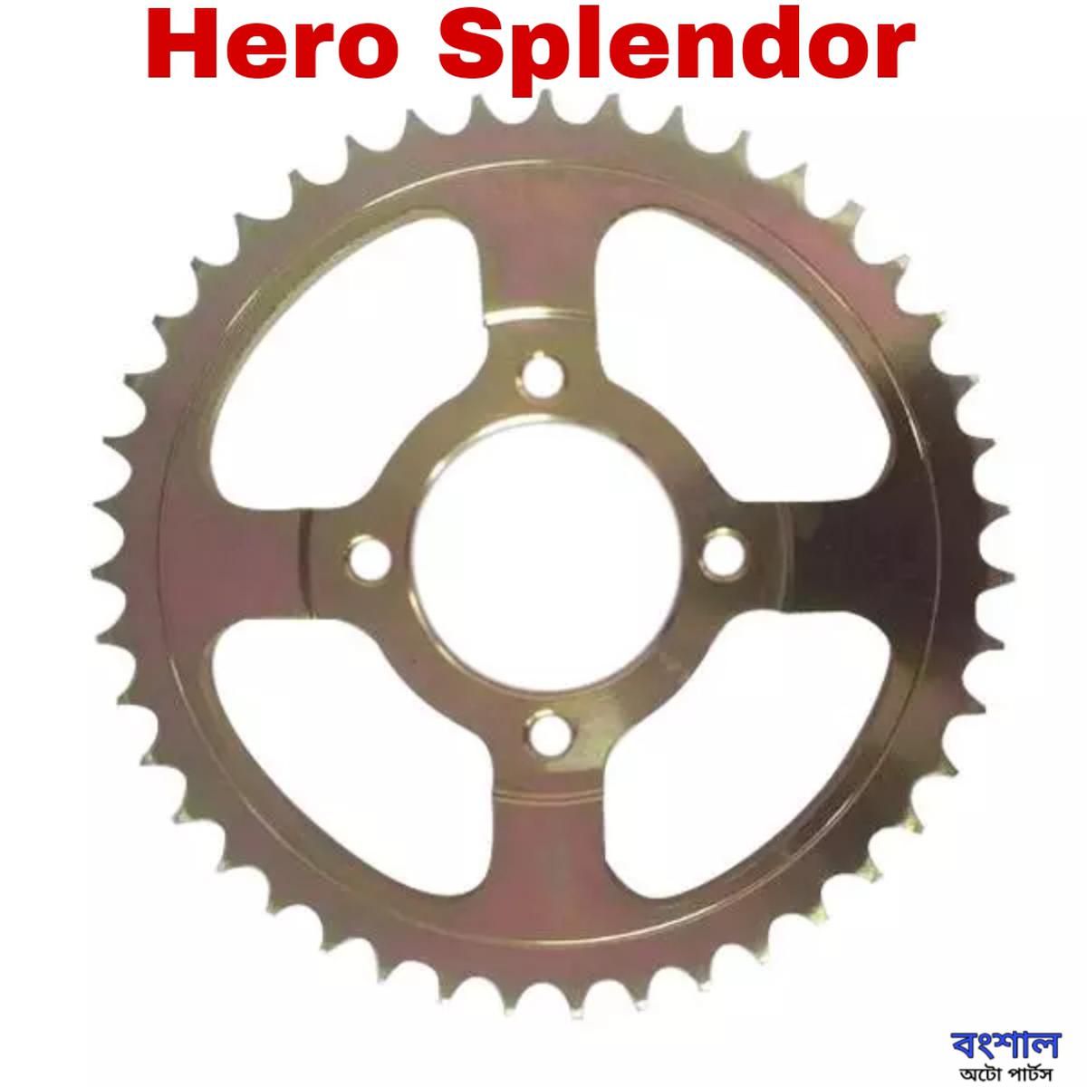 Picture of Motorcycle Chain Sprocket Set Kit Final Drive Sprocket For Hero Splendor