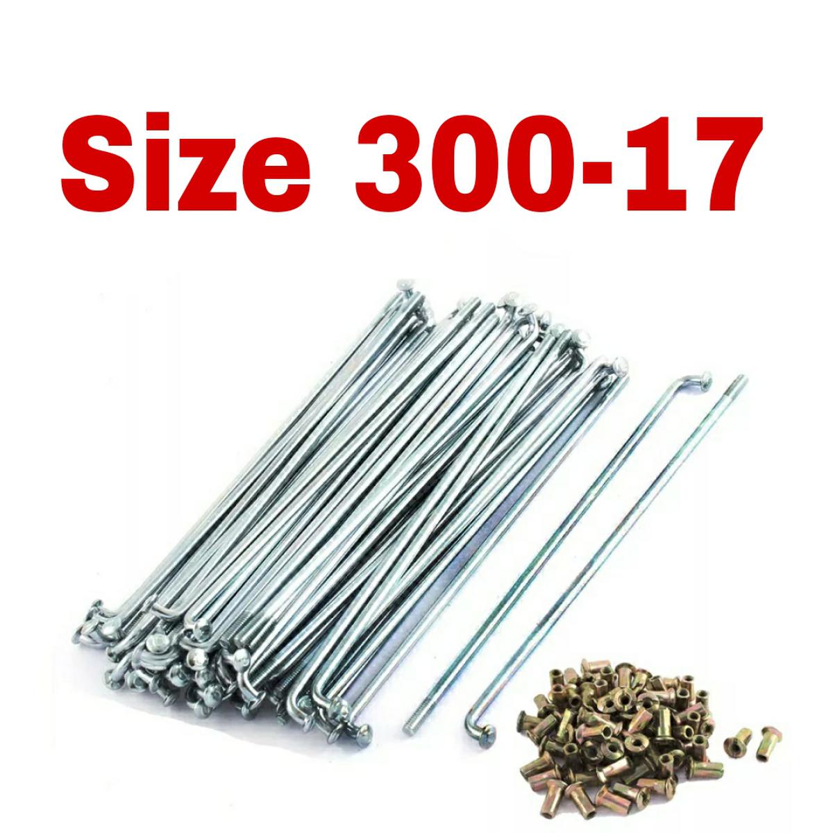 Picture of 36pcs Motorcycle Stainless Steel Rim Wheel Spokes Kit Set Size 300-17