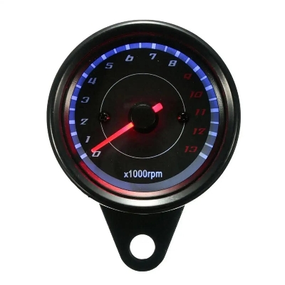 Picture of Speedometer for Motorcycle Universal Model -Odometer & Tachometer Gauge. Black