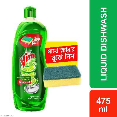 Picture of Vim Liquid Dishwash 475ml (Scrubber Free)