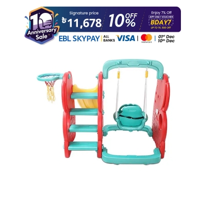 Picture of Large Size Elephant Slider Easy Set Up Playset for Indoor Outdoor Backyard, Easy to Store, Safe Toy for Toddler, Kids Premium Kids Plastic Slide – Indoor & Outdoor Baby Slider | Durable & Safe Children Playground Toy