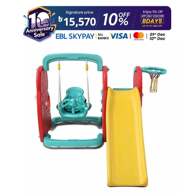 Picture of Extra Large Kids Swing and Slider set toy Easy Set Up Playset for Indoor Outdoor Backyard, Easy to Store, Safe Toy for Toddler, Kids Premium Kids Plastic Slide – Indoor & Outdoor Baby Slider | Durable & Safe Children Playground Toy