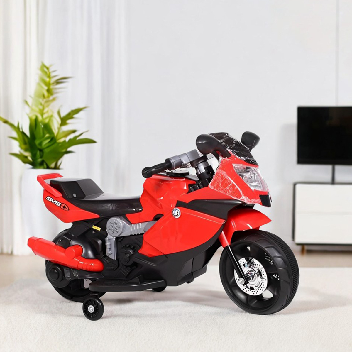 Picture of Rechargeable Mini Bike for Kids Ride on Bike Baybee Kids Racing Ride On Toy Car For Baby With Curved Seat Baby Bike Kid'S Bike Children Baby Bike For Boys & Girls Age 2-6 Years(Red) Cash On Delivery Available