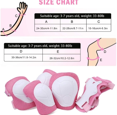 Picture of 7Pcs/set Boys & Girls Outdoor sport Protective Equipment Safety Guard Skate Cycling Safety Helmet Bicycle Helmet Protection Knee Elbow Pad