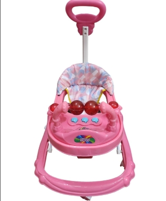 Picture of Baby musical walker with push Handle Mee Mee 360° Baby Activity Walker | 3 Level Adjustable Height, Foot Mat, Musical Detachable Toy Bar | Parental Push Handle, Anti-Rollover Folding Walker for Boys, Girls| 6-18 Months 15kg Cash On Delivery Availale