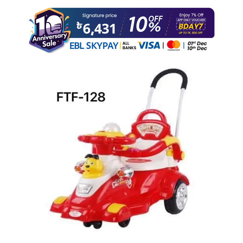 Picture of Baybee Kids Mini Cruiser Pedal Go Kart Racing Ride On Toy Car For Baby With Curved Seat Baby Tricycle Kid'S Trike/Bicycle Children Tricycle For Boys & Girls Age 0-2 Years(Red)