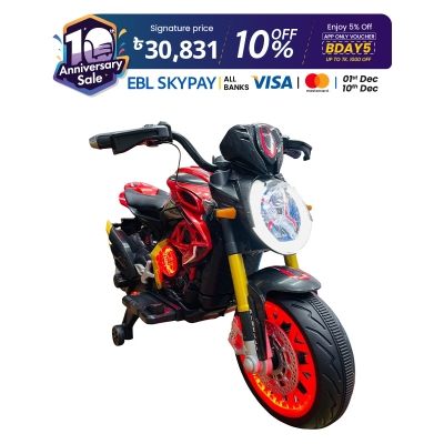 Picture of KTM Duke Pro Rechargeable Battery Operated Bike for Kids to Drive, Ride on Toy Kids Bike with Led Light, Music & USB | Baby Racing Battery Bike | Electric Bike for Kids 4 to 10 Years Boy Girl