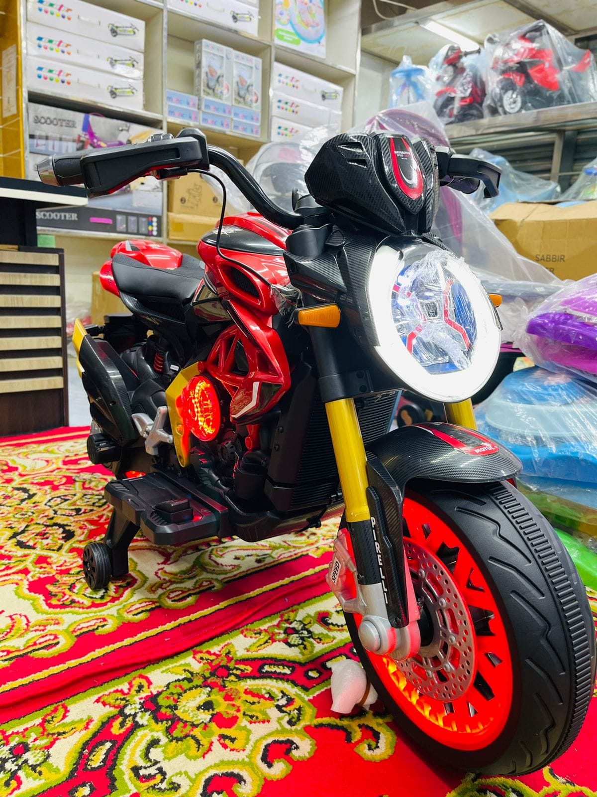 Picture of KTM Duke Pro Rechargeable Battery Operated Bike for Kids to Drive, Ride on Toy Kids Bike with Led Light, Music & USB | Baby Racing Battery Bike | Electric Bike for Kids 4 to 10 Years Boy Girl