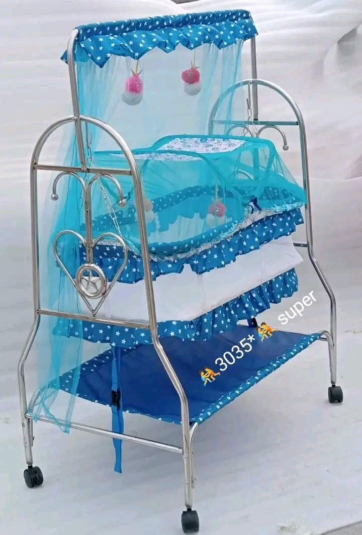 Picture of Stainless Steel Dolna Bed For New Born Baby A Cozy Nest Cradle model no  SS-3035 Super With Full Support   dolna bed with mosquito net Bacchader Dolna Baby Dolna