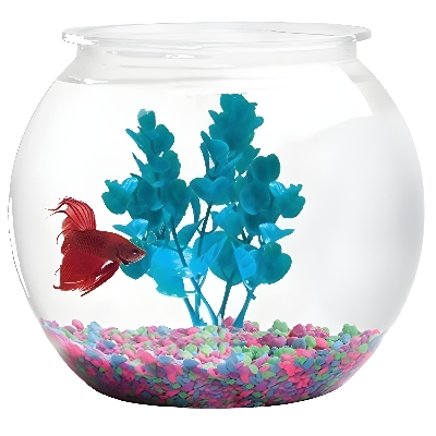 Picture of Glass Fish Bowl With Colorful Stones & Tree Aquarium, Fishbowl, Cat Fishbow, Cat Fishbow, Round Fish Bowl, Glass Fish Bowl, Clear Acrylic, Explosion-proof Fish Bowl, House Plant Container, Polycarbonate Pot, Underwater, Large Made in Bangladesh