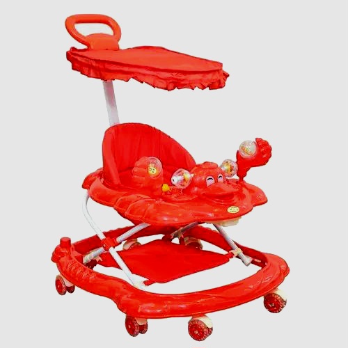 Picture of Mee Mee 360° Baby Activity Walker | 3 Level Adjustable Height, Foot Mat, Musical Detachable Toy Bar | Parental Push Handle, Anti-Rollover Folding Walker for Boys, Girls, Kids | 6-18 Months 15kg (Blue) Cash On Delivery Available