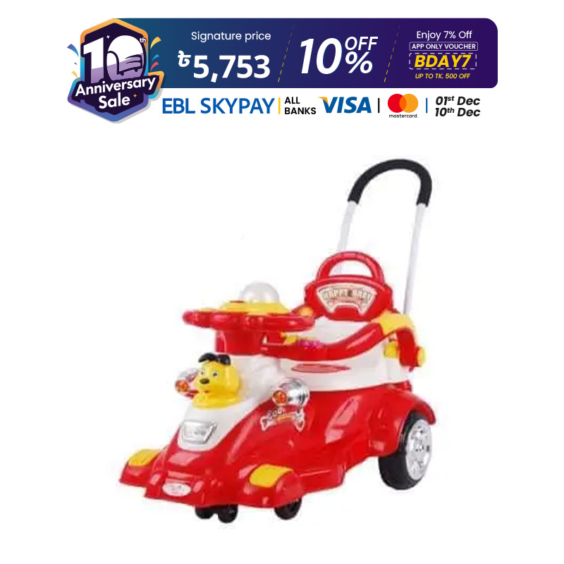 Picture of Baybee Kids Mini Cruiser Pedal Go Kart Racing Ride On Toy Car For Baby With Curved Seat Baby Tricycle Kid'S Trike/Bicycle Children Tricycle For Boys & Girls Age 0-2 Years(Red)