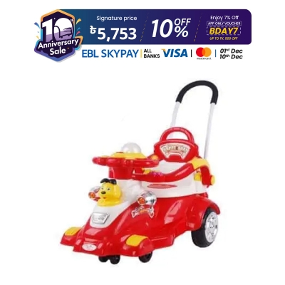 Picture of Baybee Kids Mini Cruiser Pedal Go Kart Racing Ride On Toy Car For Baby With Curved Seat Baby Tricycle Kid'S Trike/Bicycle Children Tricycle For Boys & Girls Age 0-2 Years(Red)
