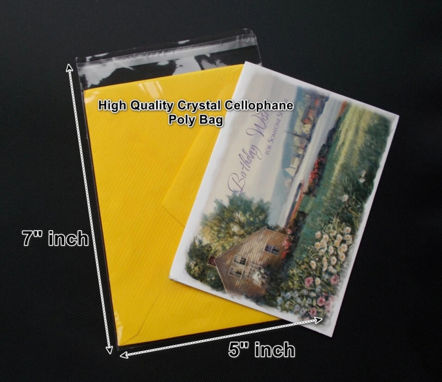 Picture of (5x7) Inch High Quality Crystal Cellophane Poly Bag for use small Product Packaging, Print Label & Invoice Poly bags.