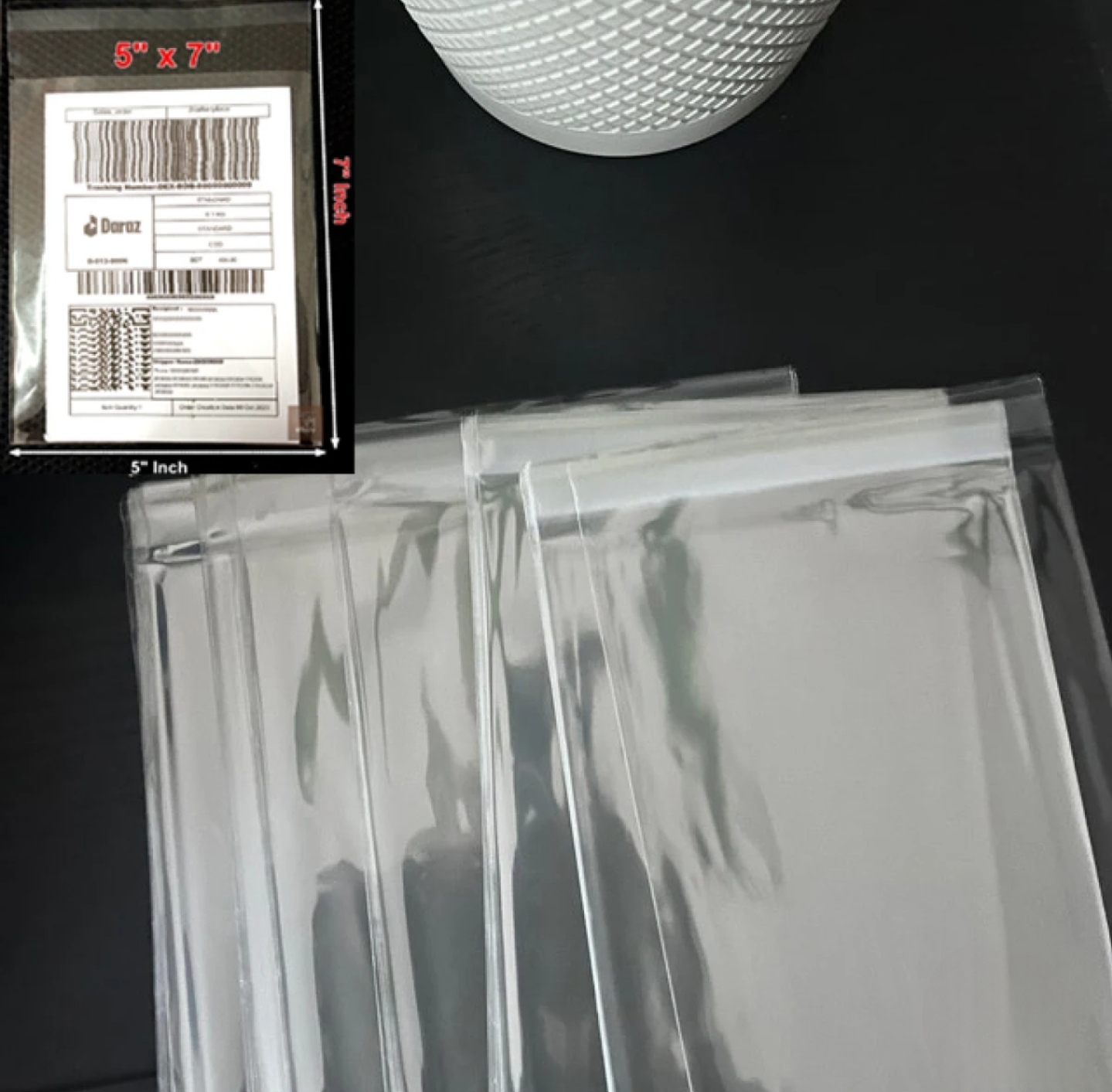 Picture of (5x7) Inch High Quality Crystal Cellophane Poly Bag for use small Product Packaging, Print Label & Invoice Poly bags.
