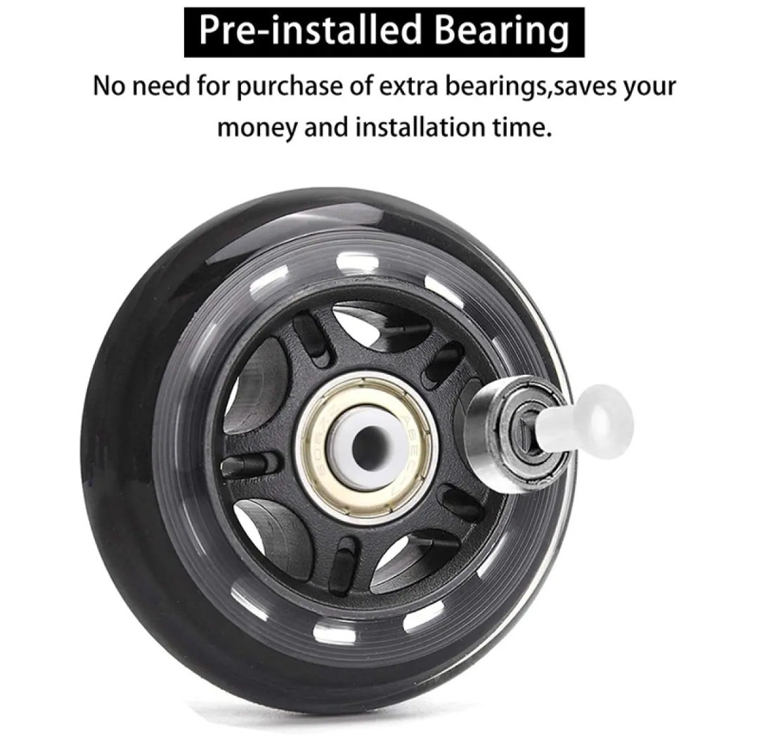 Picture of 8 Pack Inline Skate Wheels, Indoor/Outdoor Roller Skate Wheels, Roller Blade Replacement Wheels with Bearing 64mm