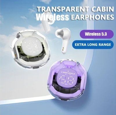Picture of Ultra Pods max Earbuds Transparent TWS Bluetooth Earbuds BT Noise Cancelling Gaming Stereo sound earbuds High bass HD Mic Low Latency by Saimon Gadget & Electronics Ltd