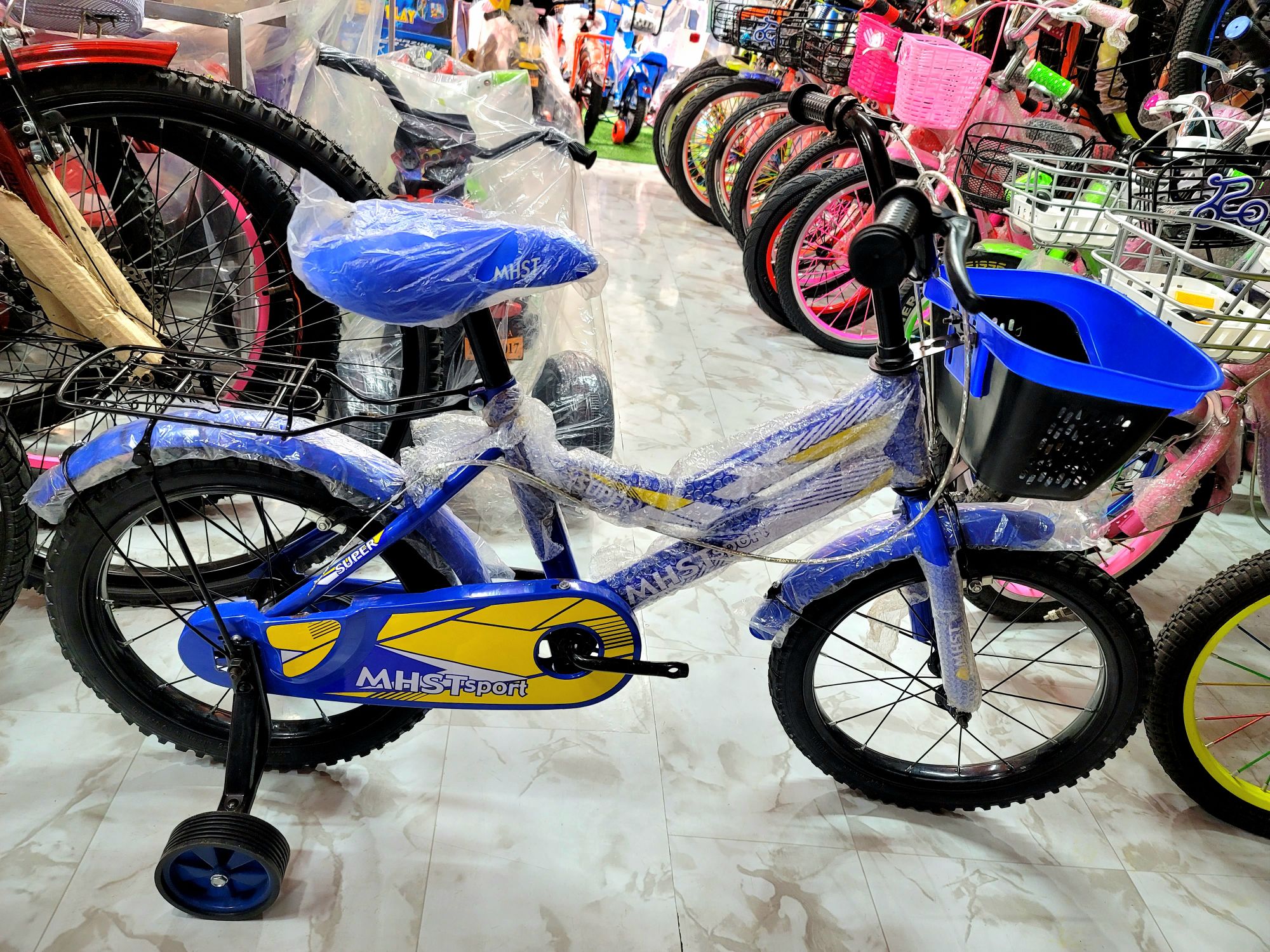 Picture of 16 inchi Aluminum baby cycle single speed With Back Carrier Mudguard and Basket