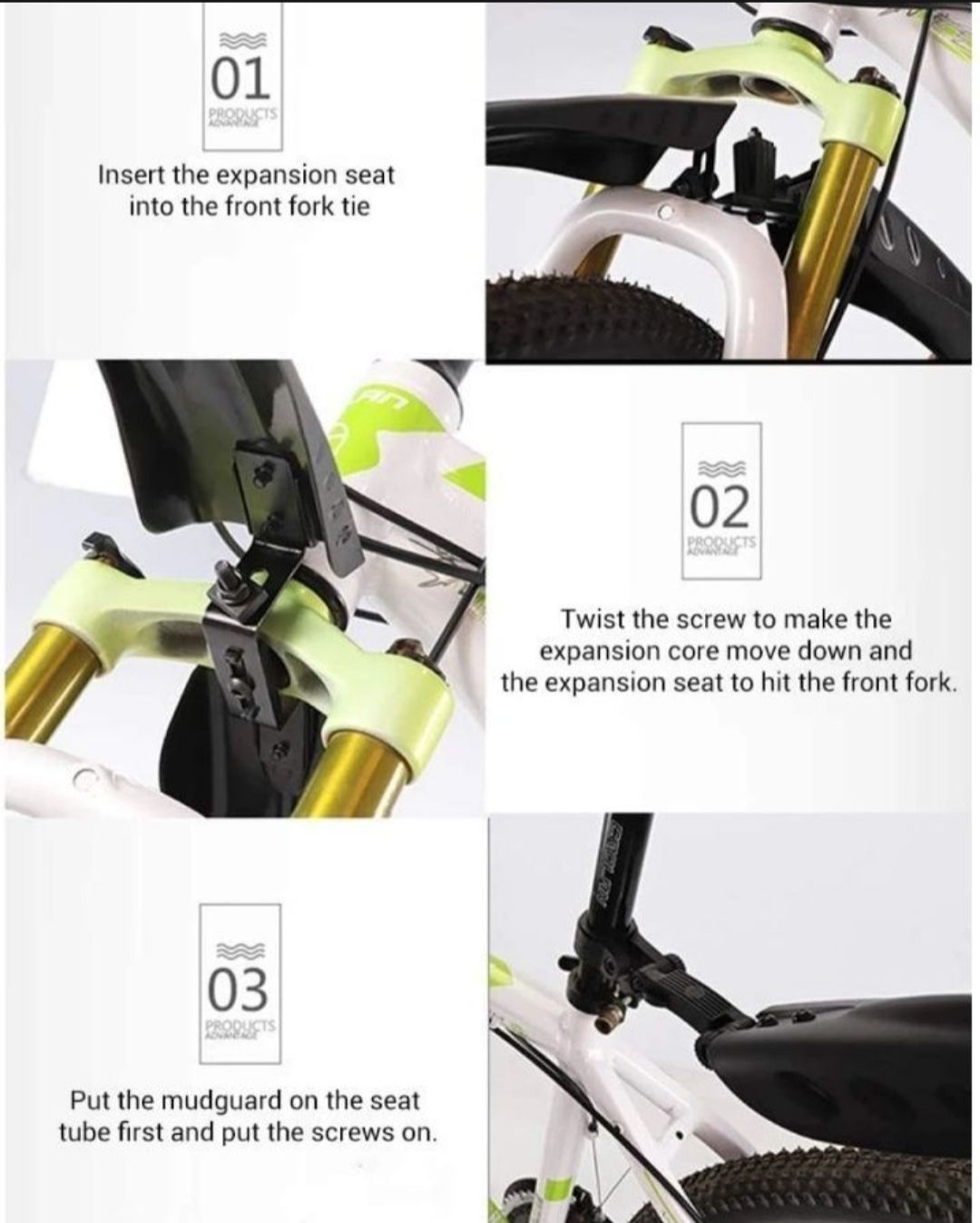 Picture of Bicycle Mudguard Set. Front Rear Mountain Bike Mud Guard MTB Mudguard Black For Bicycle Bike