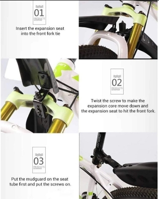 Picture of Bicycle Mudguard Set. Front Rear Mountain Bike Mud Guard MTB Mudguard Black For Bicycle Bike