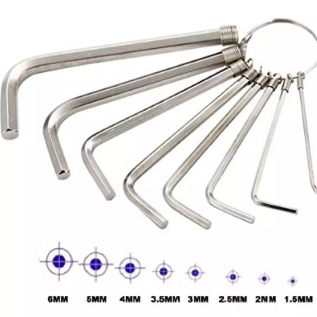 Picture of 8 in 1 Bike Bicycle Repair Tool Set Bicycle 8 Sizes Hex Key Outdoor Cycling Supply Cycle Allen Key Tools