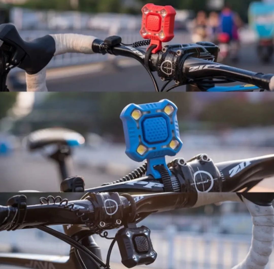 Picture of ওয়াটারপ্রুফ usb চার্জিং-সাইকেল অ্যাক্সেসোরিজ সহ হর্ন 4 led 1200mah বৈদ্যুতিক হর্ন বাইক ডিপার লাইট - cycle light