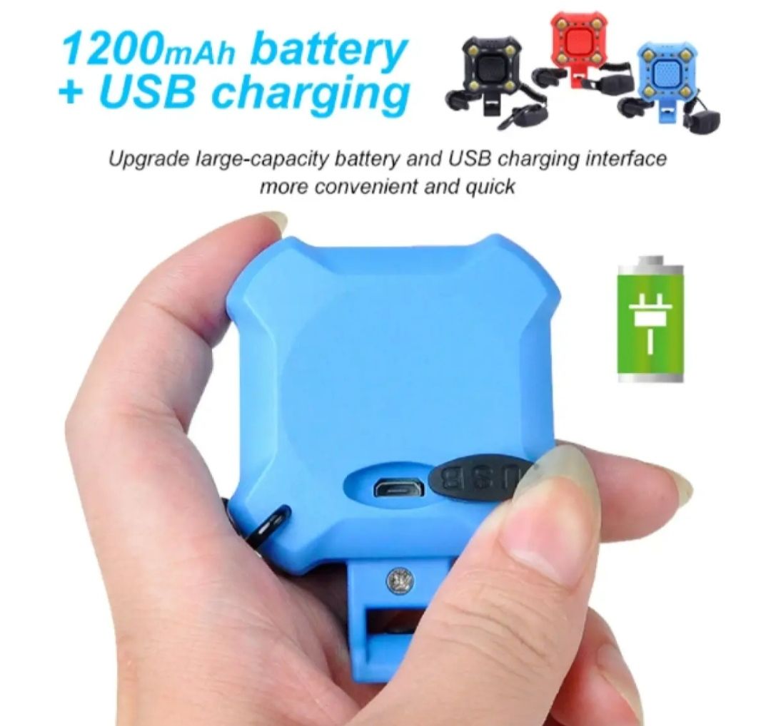 Picture of ওয়াটারপ্রুফ usb চার্জিং-সাইকেল অ্যাক্সেসোরিজ সহ হর্ন 4 led 1200mah বৈদ্যুতিক হর্ন বাইক ডিপার লাইট - cycle light