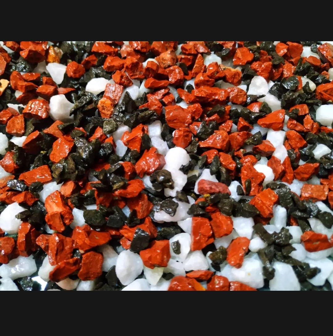 Picture of 10Kg White, Black & Red Mixed Color Stone or Aquarium, Rock Gardens, Cactus Pot, Bamboo Plants, Bonsai Trees Decoration