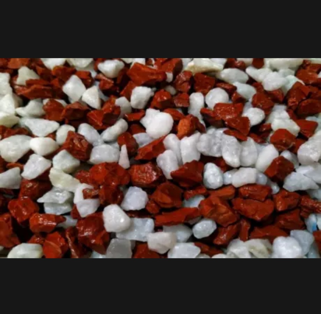 Picture of 1Kg White & Red Mixed Colour Stone  For Aquarium, Rock Gardens, Succulent Tillendsia Plants, Cactus Pot, Terrarium, Bamboo Plants, Bonsai Trees Decoration