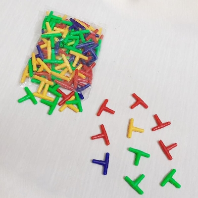 Picture of Aquarium Air Line Connector (5 to 100 Pieces) - Colorful Plastic Inline Tubing, 3-Way T-Shape Connector