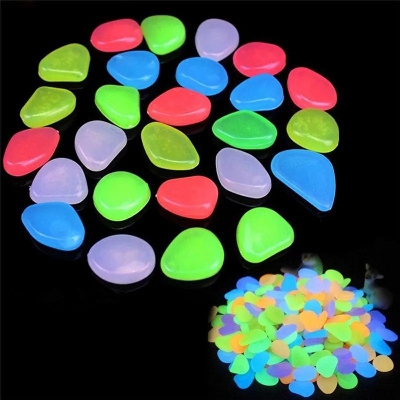 Picture of 5PCS Luminous Stone Fluorescence Cobblestone Pebble For Home Aquarium & Decoration