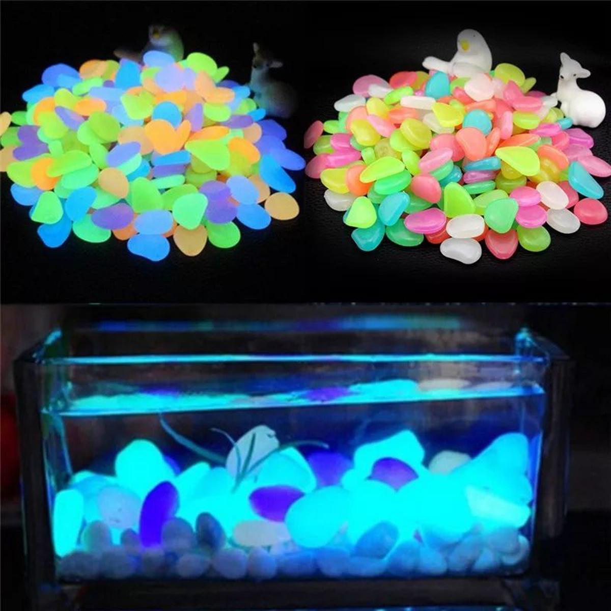 Picture of 30PCS Luminous Stone Fluorescence Cobblestone Pebble For Home Aquarium & Decoration