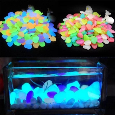 Picture of 30PCS Luminous Stone Fluorescence Cobblestone Pebble For Home Aquarium & Decoration