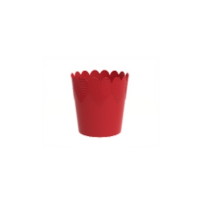 Picture of DT Red Heart Scalloped Bucket-Red