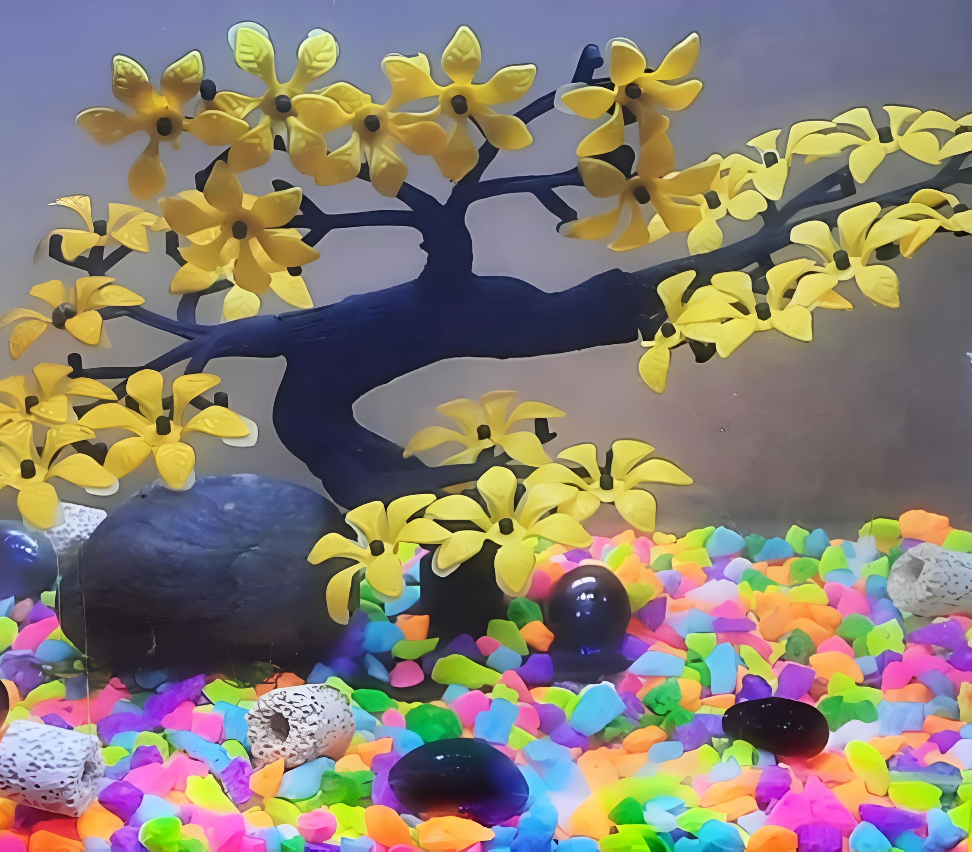 Picture of 1kg Aquarium or Gardening Under Water colorful stones mixed for decoration