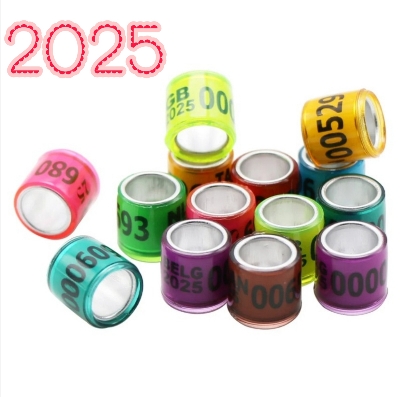 Picture of 2025 Multicolor Racer Pigeon Foot Ring 8mm With Word Earrings Quality Durable Bird Ring Pigeon Racing Rings Bird Training Tool 50 Pcs