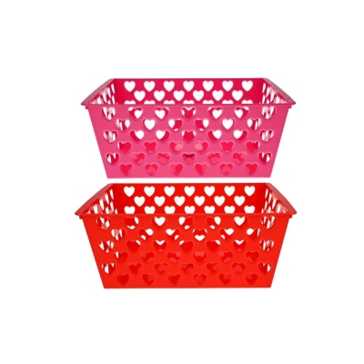 Picture of DT Valentine's Heart Basket 11x7.9x4.3 Inch - Red