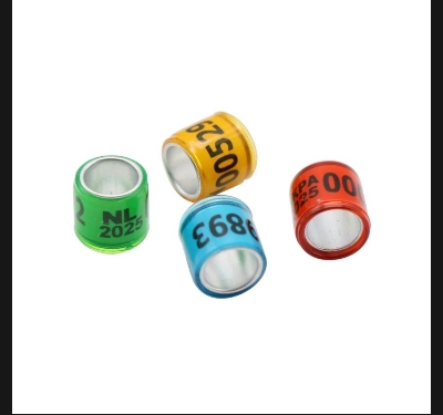 Picture of 2025 Multicolor Racer Pigeon Foot Ring 8mm With Word Earrings Quality Durable Bird Ring Pigeon Racing Rings Bird Training Tool 50 Pcs