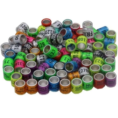 Picture of 10 pcs 8mm Tag Bird Foot Ring for 2024 Racing Pigeon Rings Pigeon Leg Bands Multicolor