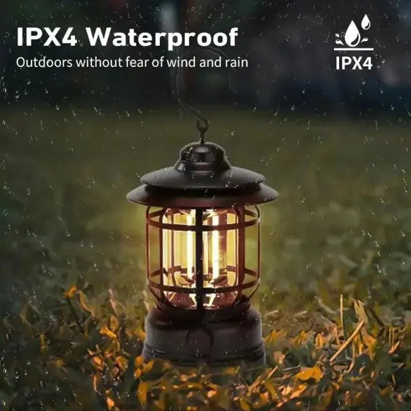 Picture of Camping Lamp Rechargeable Outdoor Camping Lamp Portable Atmosphere lamp rechargeable Adjustable light source retro LED Lamp