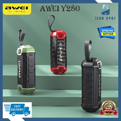 Picture of Awei Y280 Portable Bluetooth 5.0 Speaker Wireless Soundbox Outdoor Loud Subwoofer IPX4 Waterproof Speaker 12-Hour Play Time