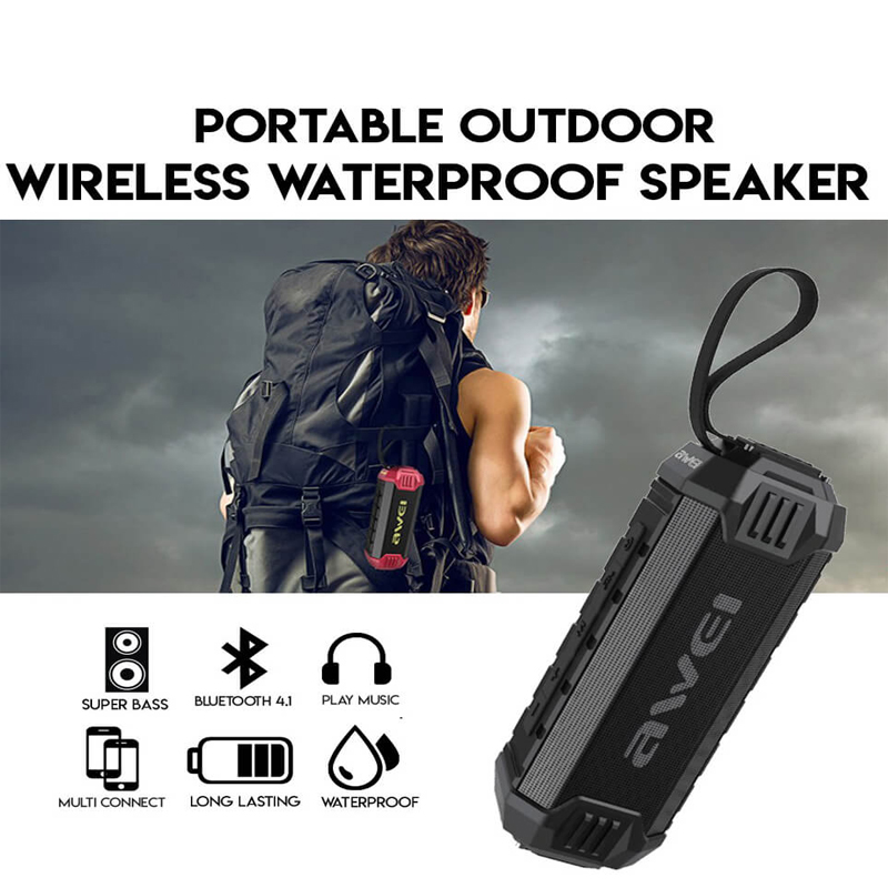 Picture of Awei Y280 Portable Bluetooth 5.0 Speaker Wireless Soundbox Outdoor Loud Subwoofer IPX4 Waterproof Speaker 12-Hour Play Time