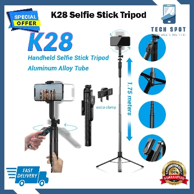 Picture of K28 Long Wireless Selfie Stick Tripod Stand for Mobile Phone Detachable Bluetooth Control Remote with Handeld Stabilizer For Smartphones TIKTOK Shooting Live