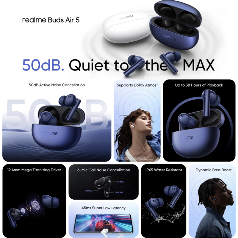 Picture of Realme Buds Air 5 - the original and best budget Bluetooth headphones 2024