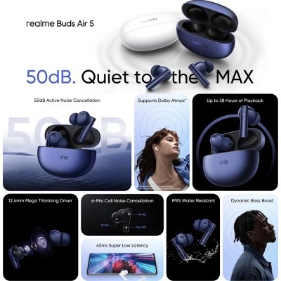 Picture of Realme Buds Air 5 - the original and best budget Bluetooth headphones 2024